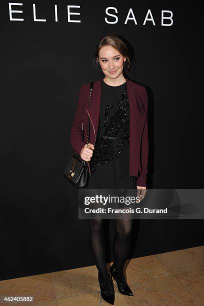 Deborah Francois attends the Elie Saab show as part of Paris Fashion Week Haute Couture Spring/Summer 2015 on January 28, 2015 in Paris, France.