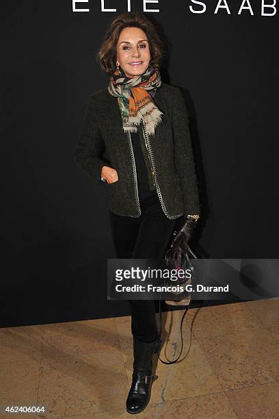 Nati Abascal attends the Elie Saab show as part of Paris Fashion Week Haute Couture Spring/Summer 2015 on January 28, 2015 in Paris, France.