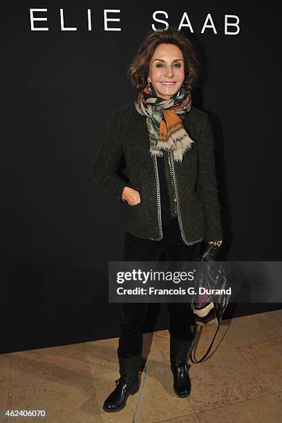 Nati Abascal attends the Elie Saab show as part of Paris Fashion Week Haute Couture Spring/Summer 2015 on January 28, 2015 in Paris, France.