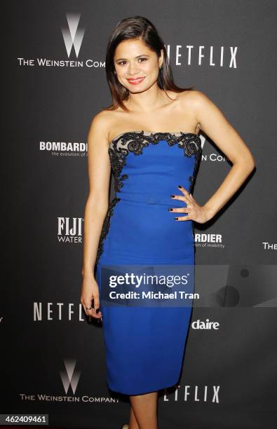 Melonie Diaz arrives at The Weinstein Company and NetFlix 2014 Golden Globe Awards after party held on January 12, 2014 in Beverly Hills, California.
