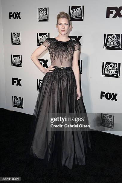 Lily Rabe arrives for Fox And FX's 2014 Golden Globe Awards Party - Arrivals on January 12, 2014 in Beverly Hills, California.