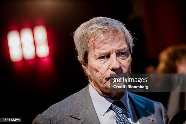 Vincent Bollore, billionaire and chairman of the Bollore Group, attends an Autolib car-sharing scheme news conference in Paris, France, on Wednesday,...