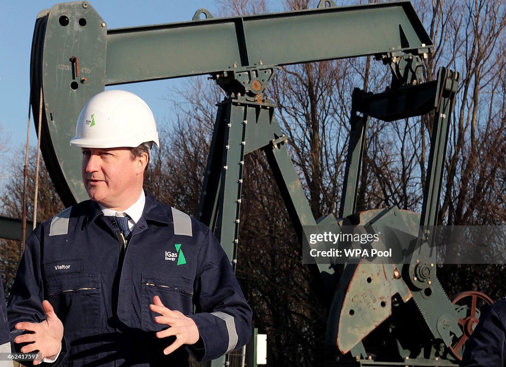 British Prime Minister David Cameron Total Oil Depot Visit