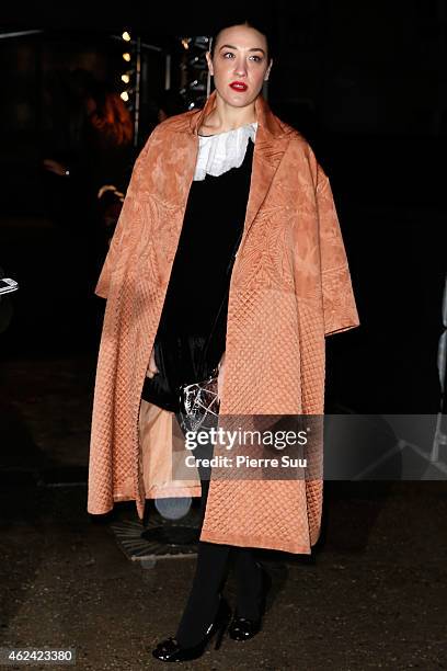 Mia Moretti attends the Valentino show as part of Paris Fashion Week Haute Couture Spring/Summer 2015 on January 28, 2015 in Paris, France.