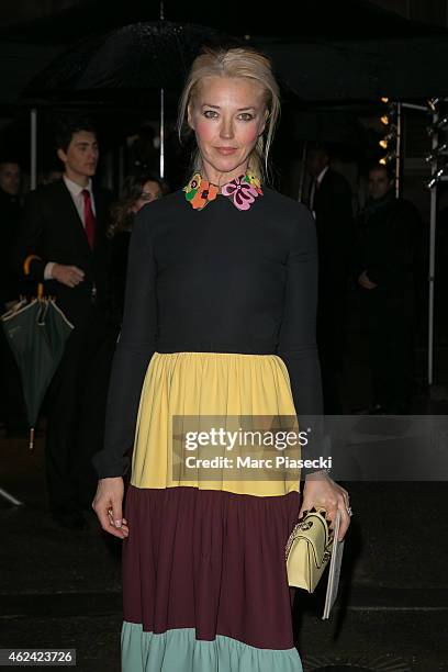 Tamara Beckwith arrives to attend the Valentino show as part of Paris Fashion Week Haute Couture Spring/Summer 2015 on January 28, 2015 in Paris,...