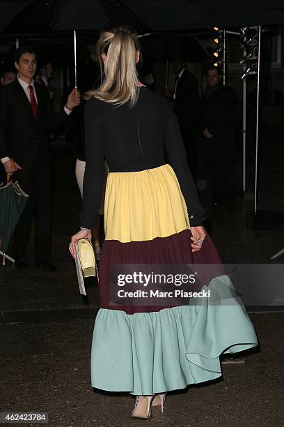 Tamara Beckwith arrives to attend the Valentino show as part of Paris Fashion Week Haute Couture Spring/Summer 2015 on January 28, 2015 in Paris,...