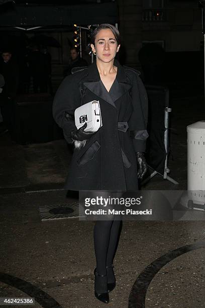 Delfina Delettrez arrives to attend the Valentino show as part of Paris Fashion Week Haute Couture Spring/Summer 2015 on January 28, 2015 in Paris,...