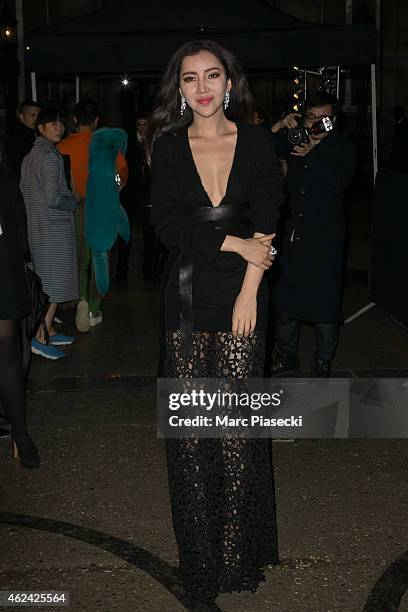 Lulu Tan arrives to attend the Valentino show as part of Paris Fashion Week Haute Couture Spring/Summer 2015 on January 28, 2015 in Paris, France.