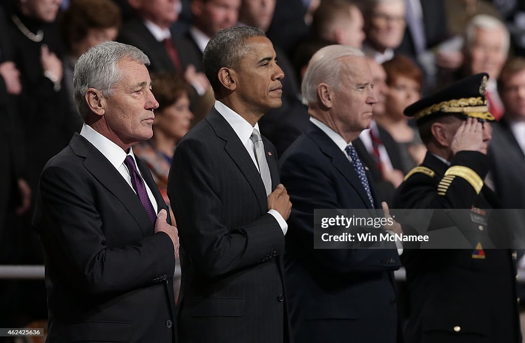 President Obama Attends Armed Forces Farewell Tribute To Defense Secretary Chuck Hagel