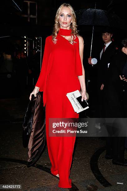 Guest attends the Valentino show as part of Paris Fashion Week Haute Couture Spring/Summer 2015 on January 28, 2015 in Paris, France.