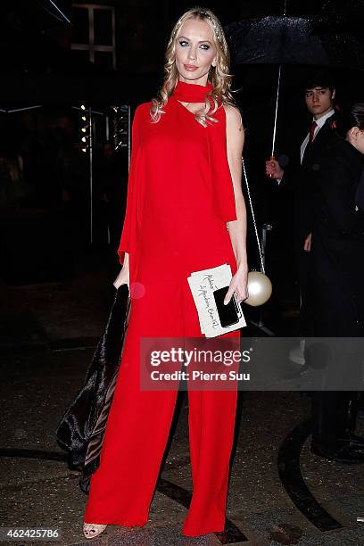 Guest attends the Valentino show as part of Paris Fashion Week Haute Couture Spring/Summer 2015 on January 28, 2015 in Paris, France.