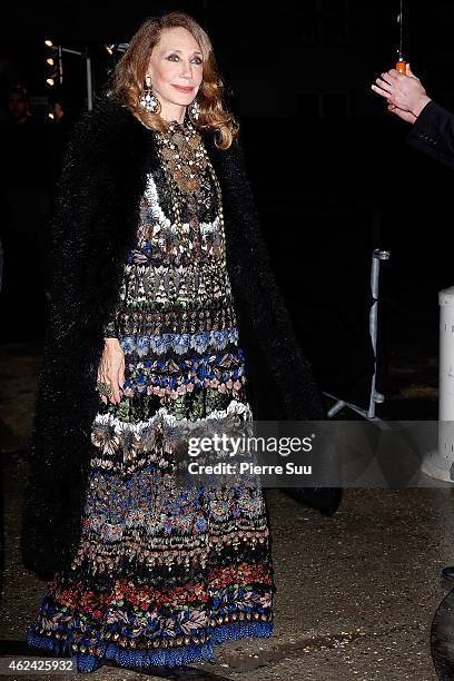 Marisa Berenson attends the Valentino show as part of Paris Fashion Week Haute Couture Spring/Summer 2015 on January 28, 2015 in Paris, France.