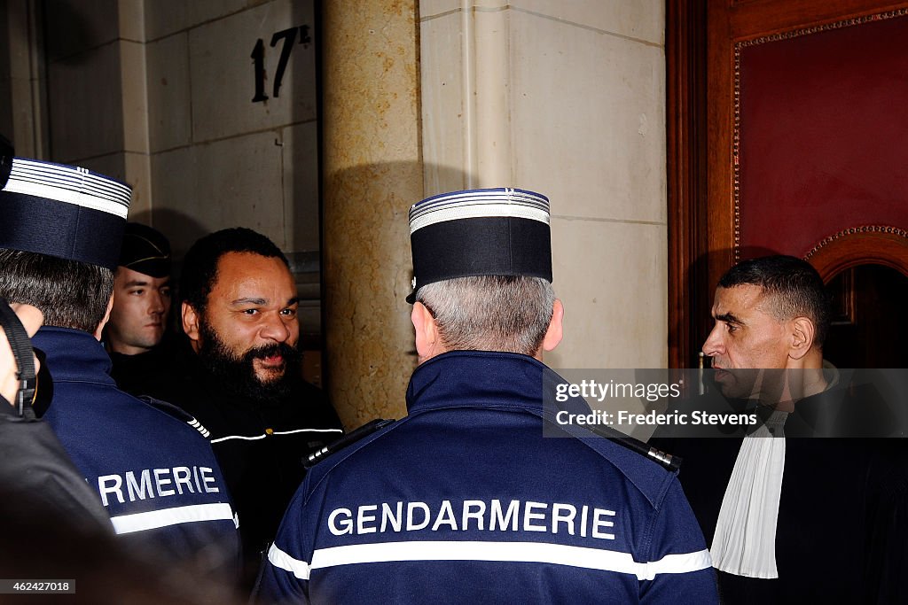 Controversial French Comedian Dieudonne Arrives At The Paris courthouse