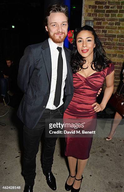 James McAvoy and Kathryn Drysdale attend an after party following the Gala Performance of "The Ruling Class" at The Bankside Vaults on January 28,...