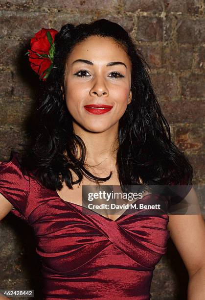 Kathryn Drysdale attends an after party following the Gala Performance of "The Ruling Class" at The Bankside Vaults on January 28, 2015 in London,...