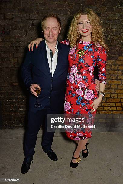 Forbes Masson and Melanie Masson attend an after party following the Gala Performance of "The Ruling Class" at The Bankside Vaults on January 28,...