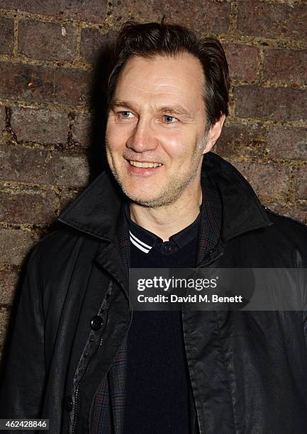 David Morrissey attends an after party following the Gala Performance of "The Ruling Class" at The Bankside Vaults on January 28, 2015 in London,...