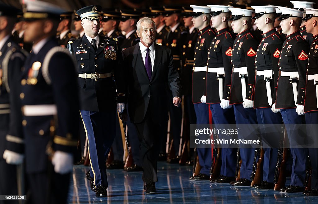 President Obama Attends Armed Forces Farewell Tribute To Defense Secretary Chuck Hagel