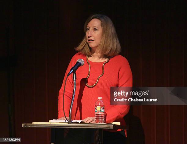 Sundance Institute Executive Director Keri Putnam speaks at the Gates Foundation Short Film Screening during the 2015 Sundance Film Festival on...
