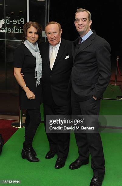 Jo Coburn, Andrew Neil and Giles Dilnot attend the Paddy Power Political Book Awards at BFI IMAX on January 28, 2015 in London, England.