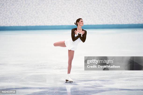 Nancy Kerrigan of the USA skates her technical program during the Women's Figure Skating singles competition of the 1994 Winter Olympic Games on...