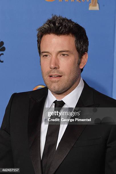 Actor Ben Affleck poses in the press room during the 71st Annual Golden Globe Awards held at The Beverly Hilton Hotel on January 12, 2014 in Beverly...