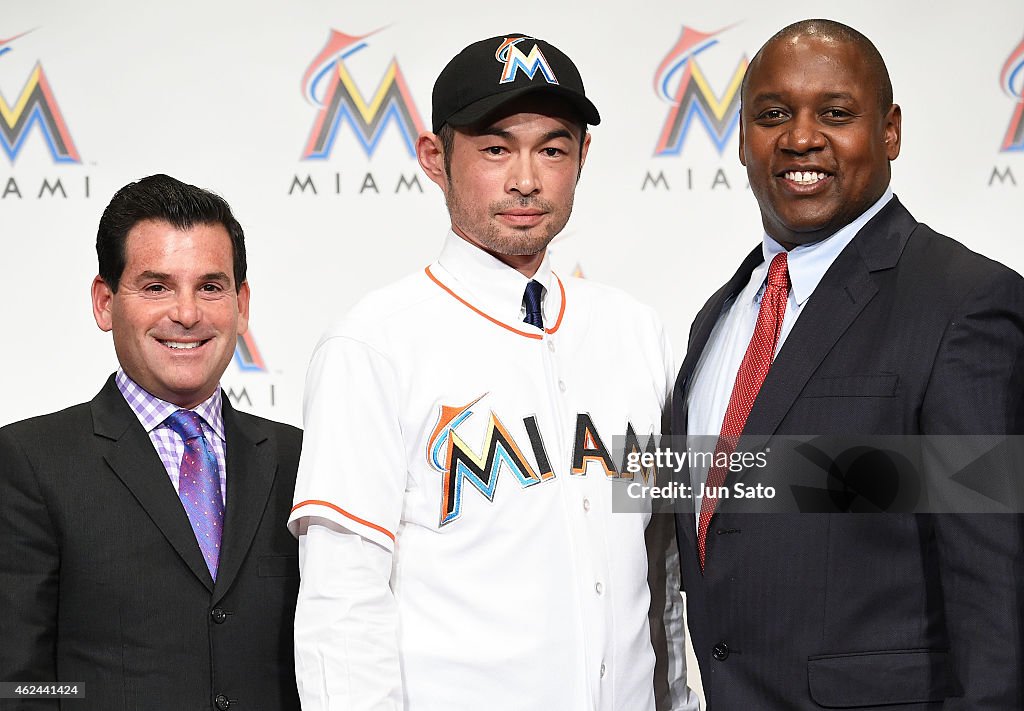 Marlins Signs Ichiro Suzuki - Press Conference In Tokyo