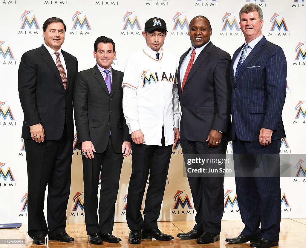 Marlins Signs Ichiro Suzuki - Press Conference In Tokyo