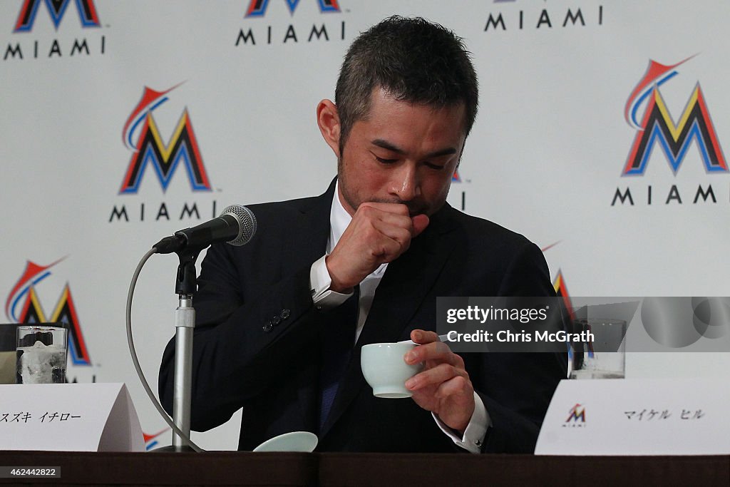 Marlins Signs Ichiro Suzuki - Press Conference In Tokyo