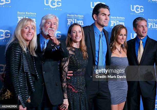 Nancy Marr, director Jean-Michel Cousteau, Celine Cousteau, actor Capkin Van Alphen, Lisa Singer and Fabien Cousteau attend the "Attenborough Award"...