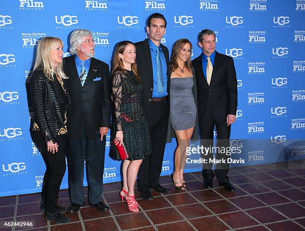 Nancy Marr, director Jean-Michel Cousteau, Celine Cousteau, actor Capkin Van Alphen, Lisa Singer and Fabien Cousteau attend the "Attenborough Award"...