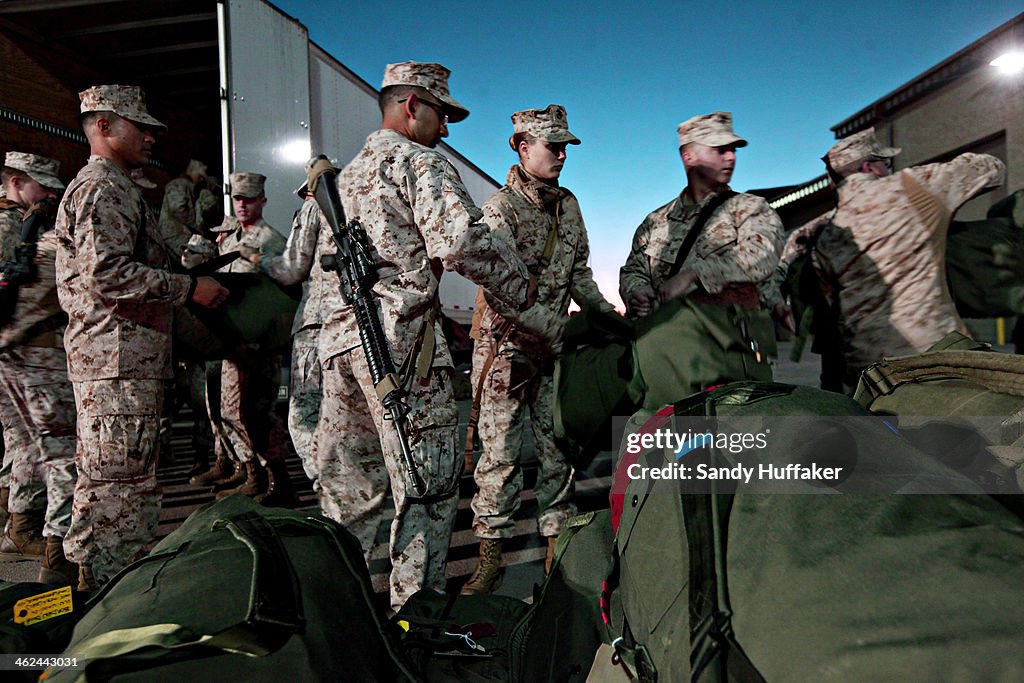 Marines Leave Camp Pendleton As Part Of Last Major Marine Deployment To Afghanistan