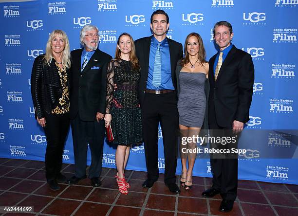 Nancy Marr, director Jean-Michel Cousteau, Celine Cousteau, actor Capkin Van Alphen, Lisa Singer and Fabien Cousteau attend the "Attenborough Award"...