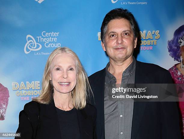 Actress Victoria Tennant and husband Kirk Stambler attend Dame Edna's "Glorious Goodbye - The Farewell Tour" opening night at the Ahmanson Theatre on...