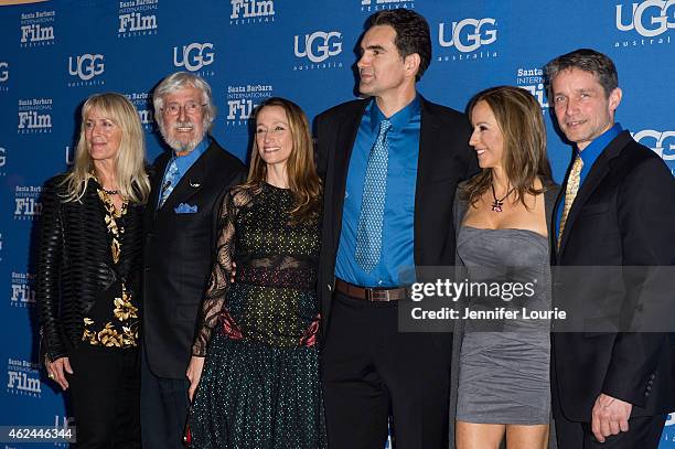 Nancy Marr, director Jean-Michel Cousteau, Celine Cousteau, actor Capkin Van Alphen, Lisa Singer and Fabien Cousteau arrive at the "Attenborough...