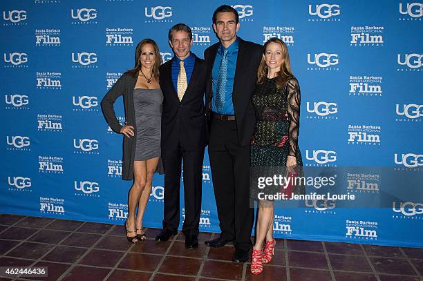 Lisa Singer, Fabien Cousteau, actor Capkin Van Alphen and Celine Cousteau arrive at the "Attenborough Award" honoring the Cousteau family and world...