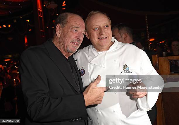 Ralph Siegel and Alfons Schuhbeck attend 'Radio Gong 96,3 Celebrates 30th Anniversary' at Schuhbecks Teatro on January 28, 2015 in Munich, Germany.