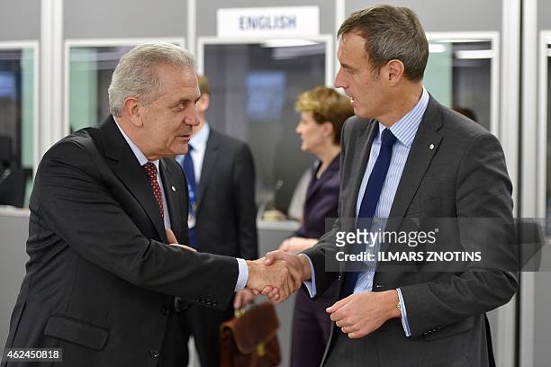 European Commissioner for Migration, Home Affairs and Citizenship Dimitris Avramopoulos and European Unions law enforcement agency Europol director...