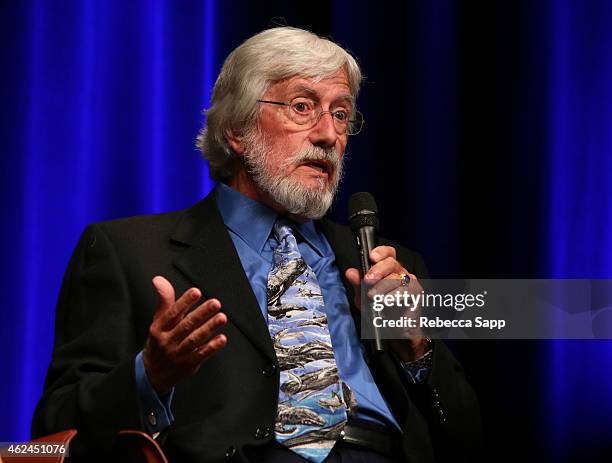 Director Jean-Michel Cousteau speaks onstage at the "Attenborough Award" honoring the Cousteau family and world premiere screening of "Secret Ocean...