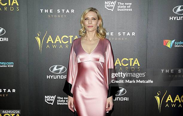 Cate Blanchett arrives at the 4th AACTA Awards Ceremony at The Star on January 29, 2015 in Sydney, Australia.