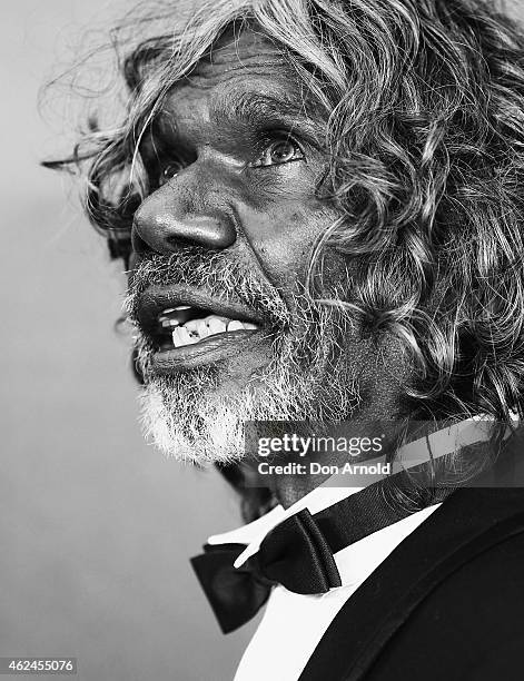 David Gulpilil arrives at the 4th AACTA Awards Ceremony at The Star on January 29, 2015 in Sydney, Australia.