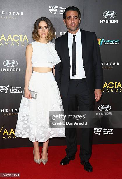 Rose Byrne and Bobby Cannavale arrive at the 4th AACTA Awards Ceremony at The Star on January 29, 2015 in Sydney, Australia.