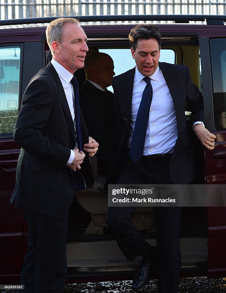 Ed Miliband Accompanies Jim Murphy To Queenslie Traning Centre