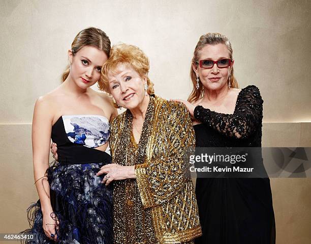 Billie Lourd, Carrie Fisher and Debbie Reynolds pose during TNT's 21st Annual Screen Actors Guild Awards at The Shrine Auditorium on January 25, 2015...