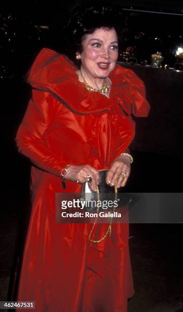 Kathryn Grayson attends National Council on Aging Gala on February 28, 1991 at the Beverly Hilton Hotel in Beverly Hills, California.