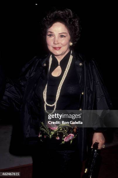 Kathryn Grayson attends Oscar Great Moments Gala on January 15, 1991 at the Academy Theater in Beverly Hills, California.