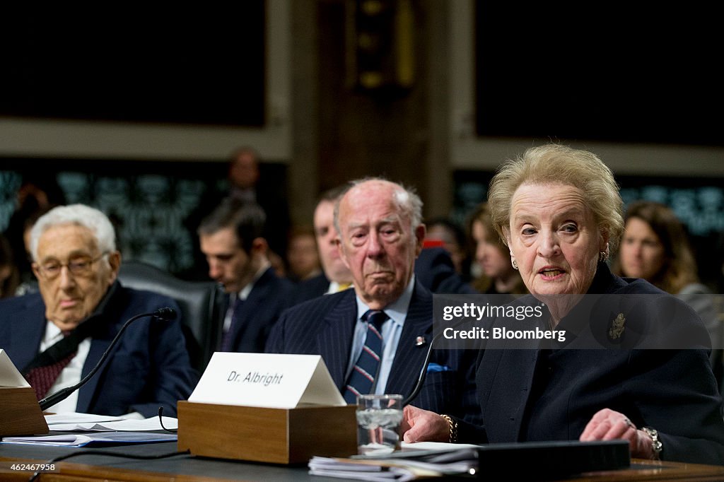 Former Secretaries Of State Kissinger, Shultz And Albright Testify Before Senate Panel