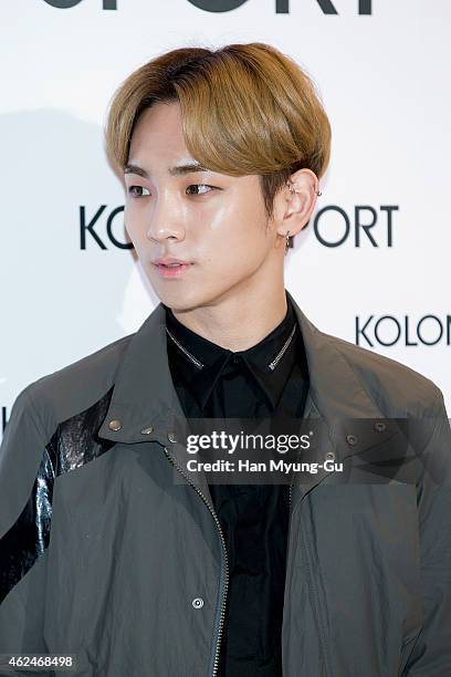 Key of South Korean boy band SHINee attends the Kolon Sport 2015 SS Collection on January 29, 2015 in Seoul, South Korea.