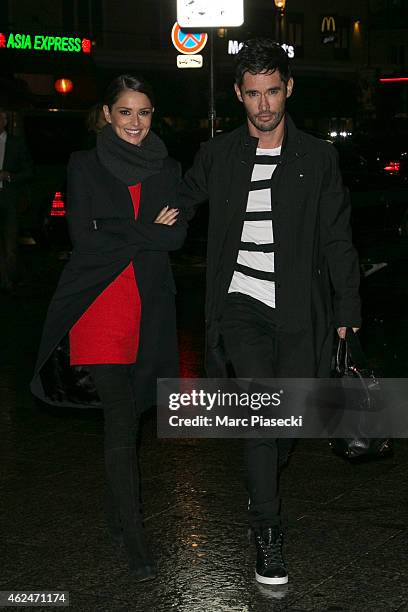 Cheryl Fernandez-Versini and Jean-Bernard Versini are seen at 'Gare du Nord' station on January 29, 2015 in Paris, France.