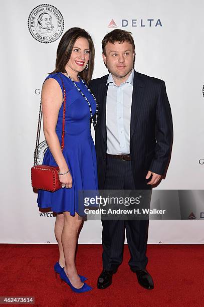 Comedian Frank Caliendo and Michele Caliendo attend the Friars Club Roast of Terry Bradshaw during the ESPN Super Bowl Roast at the Arizona Biltmore...